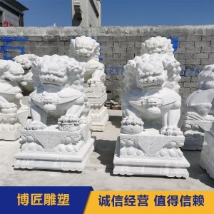 祖宅门口摆放的石雕麒麟多种材质雕刻腾磊支持来图定做  1套