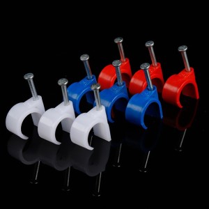 PVC粗钉勾型卡圆形管卡16 20 25 固定线卡粗钉勾形卡边卡塑料管卡 1包